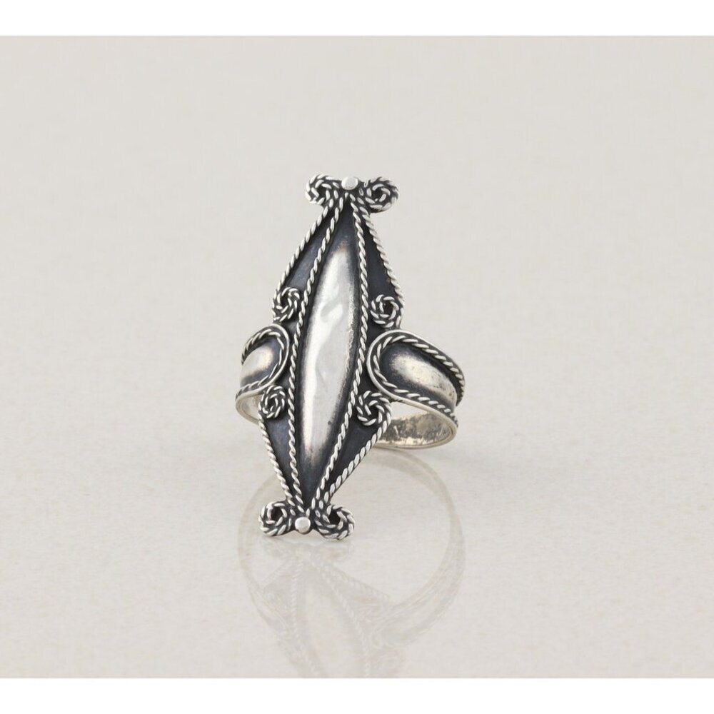 Sterling Silver Ring Swirl Rope Design Size 10 - Picture 5 of 7